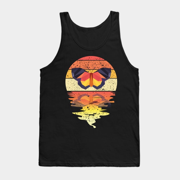 Vintage Butterfly reflected on lights of moon Tank Top by mutarek